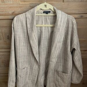 Eileen Fisher oversized stripe open cardigan